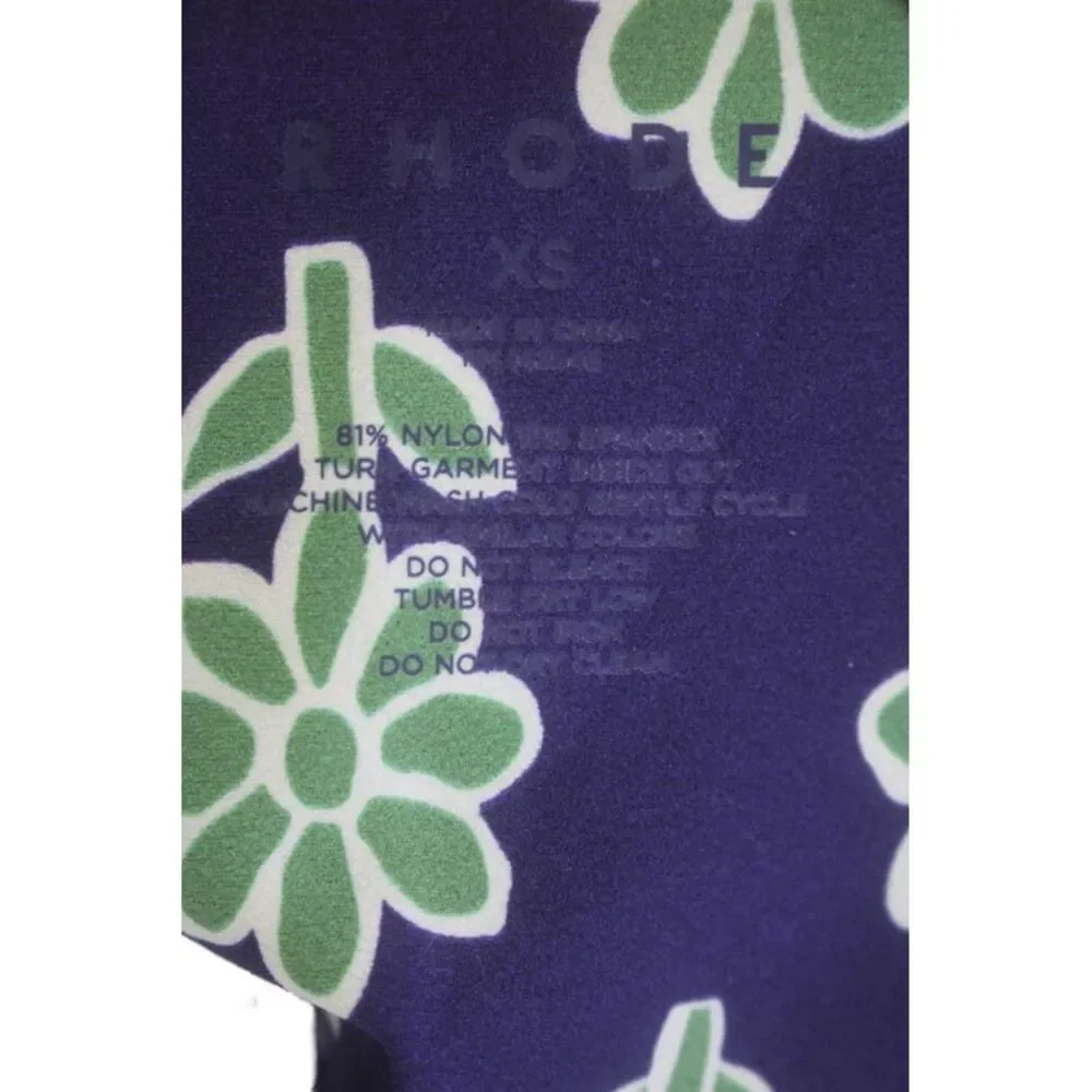 Rhode Womens Stretch Floral Print Pull On Activewear Biker Shorts Green Size XS